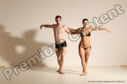 Underwear Woman - Man White Average Short Brown Dancing Dynamic poses Academic